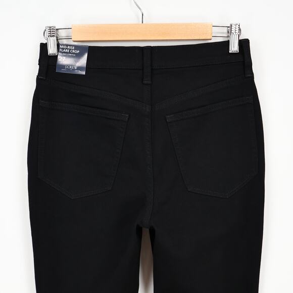 J.Crew Factory Mid Rise Flare Crop All Day Stretch Black Jean Size 27 NWT - Picture 6 of 9